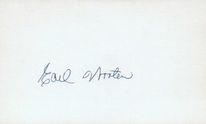 Earl Wooten 1947 Washington Senators Baseball Signed 3x5 Index Card Deceased