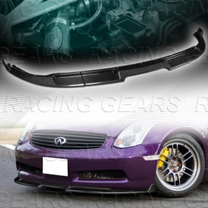 GT-STYLE CARBON FIBER FRONT BUMPER LIP SPOILER FIT 03-07 INFINITI G35 2DR COUPE - Picture 1 of 5