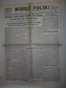 Lyon 1942, RARE Newspaper Wiarus Polski. Soldier. Poland. WWII - Picture 1 of 2