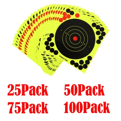 25-100 Pack Shooting Targets Splatter Gun Rifle Paper Target Adhesive Exercise