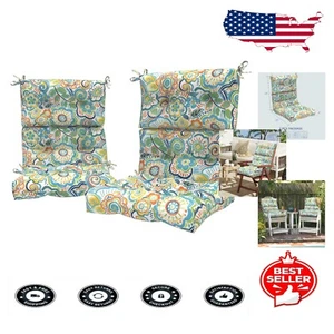 Comfortable Overstuffed High Back Chair Cushion Set, 22" W - Indoor/Outdoor Use - Picture 1 of 8