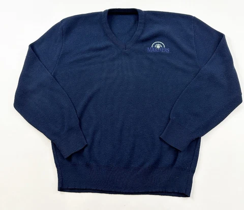 Seattle Mariners Sweater Mens Large Blue V-Neck Cover