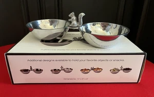 Dekorative Doppelschale mit Eichhörnchen Endstück Nuss/Snack/Süßigkeitenschale 11x5x4 Zoll Neu im Karton - Bild 1 von 9