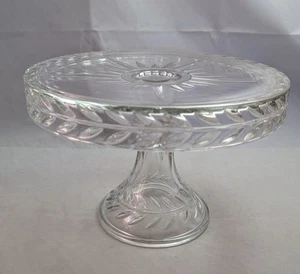 Indiana Glass Laurel Pedestal Cake Stand with Rum Well 10" Wide x 6.75 High - Picture 1 of 3