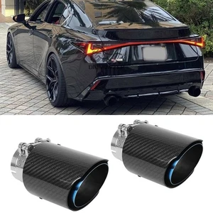 For Lexus IS 300 350 2.5" In 3.5" Out Carbon Fiber Exhaust Pipe Tip Rear Muffler - Picture 1 of 10