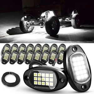 Pure White LED Rock Lights, 12/16/20 Pods Truck Underbody Glow Lamps, Waterproof - Picture 1 of 59
