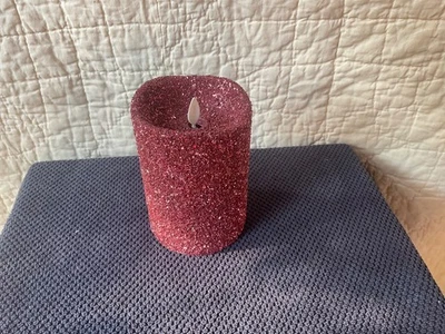 Luminara Sin Llama 5” Pilar Vela Llama Parpadeante Batería LED Rojo Arándano Foto 1 de 3