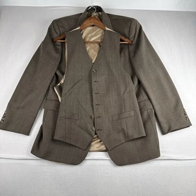 Blazer y chaleco de lana Lauren Ralph Lauren para hombre marrón espiga tweed 42L Foto 1 de 4