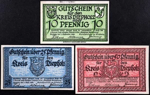 DIEPHOLZ 1920 "Schrödersche Buchdruckerei" printer Complete Set German Notgeld - Picture 1 of 2