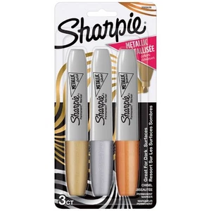 Sharpie Chisel Permanent Markers Metallic 3 Pack - Picture 1 of 10