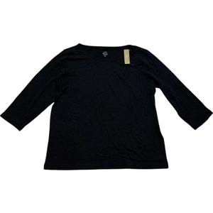 J. Crew Top Womens XL Navy blue 3/4 Sleeve Shirt 100% Linen NEW - Picture 1 of 5