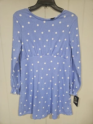 Mini Vestido Burbuja Art Class Niñas Talla Grande (10-12) Azul y Blanco Lunares Nuevo con Etiquetas  Foto 1 de 4