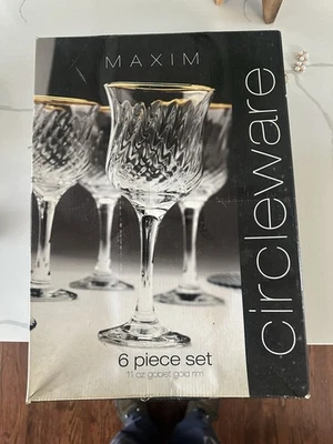 Juego de 6 bordes de oro copa Maxim Circleware 11 oz Foto 1 de 3
