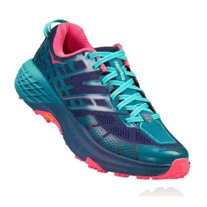Hoka Women’s Sz 8.5 Speedgoat 2 Blue Trail Sneakers Running Athletic Vibram Sole - Picture 1 of 11