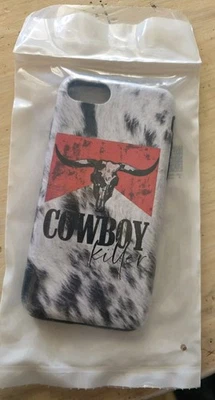 Funda de Teléfono Vaquero Asesino Estampado de Vaca Calavera Gráfico Occidental iPhone SE 6 7 8 Foto 1 de 2