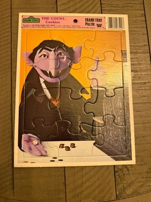 Rompecabezas Sesame Street The Count 1981 cajero Whitman 8,5x11" marco-bandeja #4524B-33 Foto 1 de 2