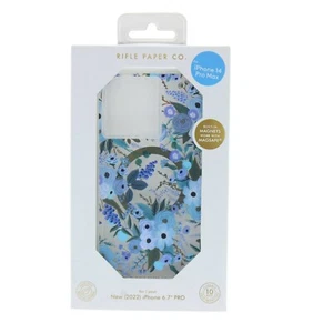 Rifle Paper Case für iPhone 14 Pro Max funktioniert mit MagSafe Gartenparty Blau - Bild 1 von 4