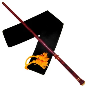 15 1/2" Greyback Hand Turned Mahogany Wood Magic Wand Wizard Witch w/ Velvet Bag - Picture 1 of 4