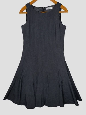 Calvin Klein Dress Womens 6p Gray Fit & Flare Sleeveless Petite Lined - Image 1 of 4