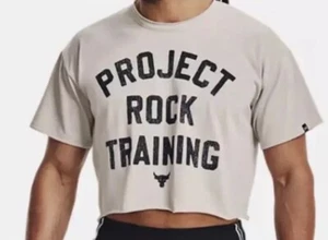 Under Armour Project Rock Herren L Training Cutoff T-Shirt TG grau 1377441 SS $ 45 - Bild 1 von 3