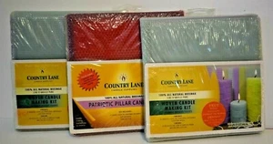 Set of 3 Country Lane Beeswax Candle Making Kits - Picture 1 of 3