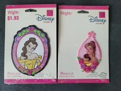 JUEGO DE 2 PARCHES BELLE BEAUTY BESTIA COLECCIÓN PRINCESA CASA DERECHOS DISNEY NUEVO Foto 1 de 4