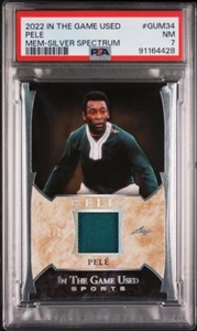 PELE 2022 In The Game Used Memorabilia Silver Spectrum #GUM34 [1/2] PSA 7 - Picture 1 of 2