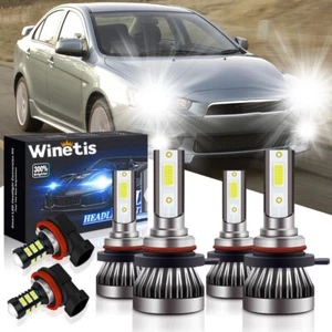 For Mitsubishi Lancer 2009 2010 2011 2012-2017 LED Headlight Fog Light Bulbs Kit - Foto 1 di 9
