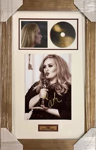 ADELE Autograph Signed Photo 8x12 & CD Display Engraved Plaque FRAMED COA - Picture 1 of 9