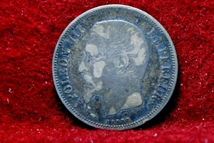 France, 1855-A Franc, KM799.1, silver, Very Fine, RARE DATE, 5-21* - Picture 1 of 2