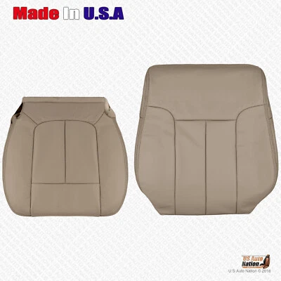 2010 Ford F150 Lariat Driver Side Bottom & Top PERFORATED Leather Seat Cover Tan - Image 1 of 4