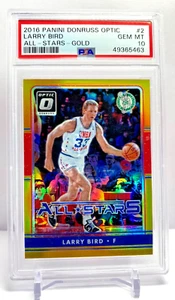 2016 Panini Optic All Stars Gold Prizm # 10/10 Larry Bird Boston Celtics PSA 10 - Picture 1 of 2