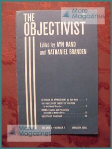 Ayn Rand THE OBJECTIVIST janvier 1966 Nathaniel Branden Robert Efron Volition