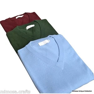 Men's Cashmere Sweater Nepalese 100% Pashmina Jumper V-neck A Grade Top Pullover - Picture 1 of 27