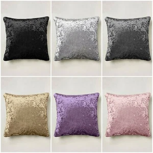 24" LARGE LUXURY CRUSHED VELVET CUSHION COVER, OPTION OF HOLLOWFIBRE PAD FILLING - Picture 1 of 16