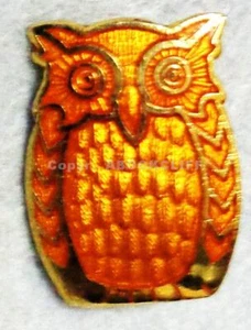 GIRL GUIDES Canada TAWNY OWL Appointment Pin GUILLOCHE Enamel  - Picture 1 of 4