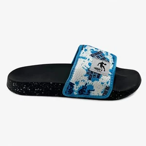 AND1 Shatter Black Light Blue White Mens Sandal Slide - Picture 1 of 6