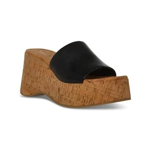 Madden Girl Women's Zahara Square Toe Wedge Sandals, Black Size 6M - Picture 1 of 4