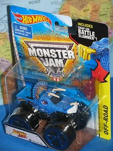 HOT WHEELS MONSTER JAM JURASSIC ATTACK TRUCK #35 OFF-ROAD SNAP ON BATTLE SLAMMER - Picture 1 of 6