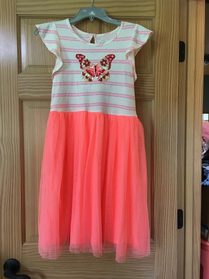NWT Wonder Nation Butterfly tulle Dress Girls Coral many sizes - Image 1 of 1
