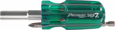 PICQUIC DASH 7 Screwdriver - Multi Bit with 7 Hex Powerbits - Emerald Green - Image 1 of 4