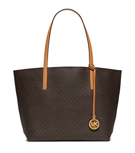 Michael Kors Bag 30S6GH3T7V MK Hayley Large EW Tote Brown Peanut Agsbeagle - Picture 1 of 4