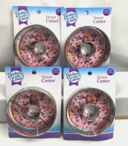 4-Pack 3.5" Stainless Steel Donut Cutters Traditional Round Doughnut Hole Cutter - Picture 1 of 5