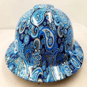 Nuovo cappello duro a tesa intera personalizzato giacca idroimmersa blu paisleys. Spedizione gratuita! - Foto 1 di 4
