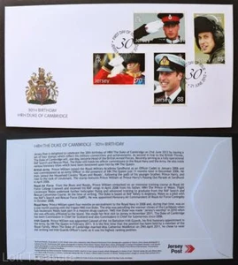 Jersey Stamps: "Prince William 30th Birthday" First Day Cover 4 Value Set 2012 - Picture 1 of 3