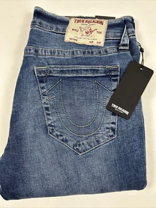 TRUE RELIGION Size 34 Men's Jeans Medium Indigo RICKY Relaxed Straight NEW $159 - Picture 1 of 7