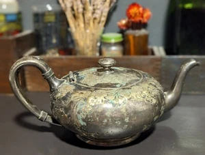 Hermosa pátina antigua tetera Barbour Silver Co. BSCEP plateada vid - Imagen 1 de 12