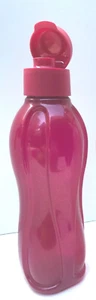 Botella de agua Tupperware roja brillante 1L tapa abatible verter sello rojo brillo nueva - Imagen 1 de 1