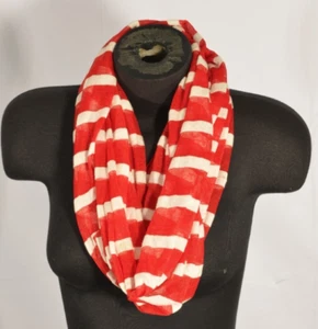 Infinity scarf red white stripes - Picture 1 of 12