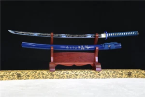 Sharp Japanese Samurai Sword Nihontou Katana Carbon Steel Blade Bluing #1349 - Picture 1 of 24